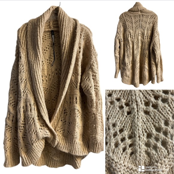 Anthropologie Plenty by Tracy Reese Wool and Mohair blend chunky cardigan NWOT - Picture 1 of 7